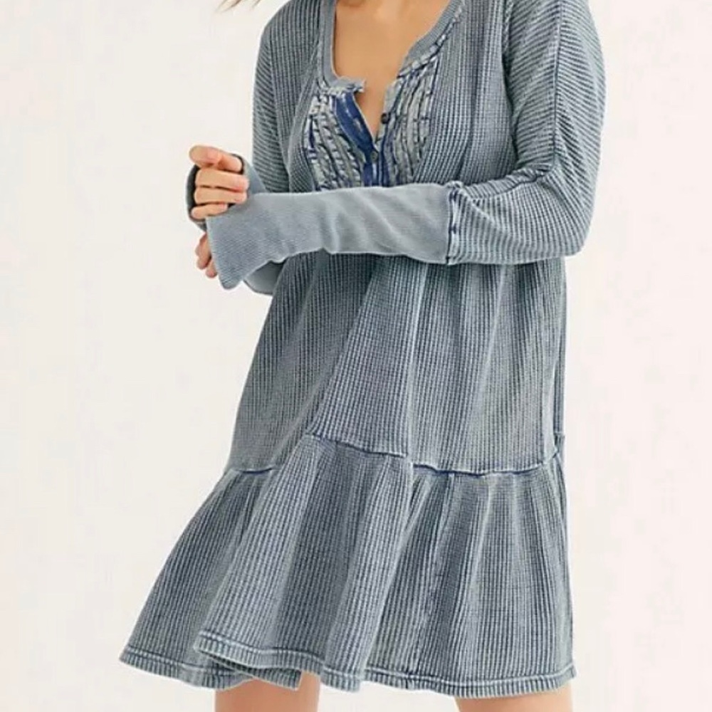 NWT Free People Jolene Mini Dress S Small Blue